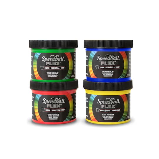 Speedball® Flex™ Basic 4 Color Fabric Screen Printing Ink Set